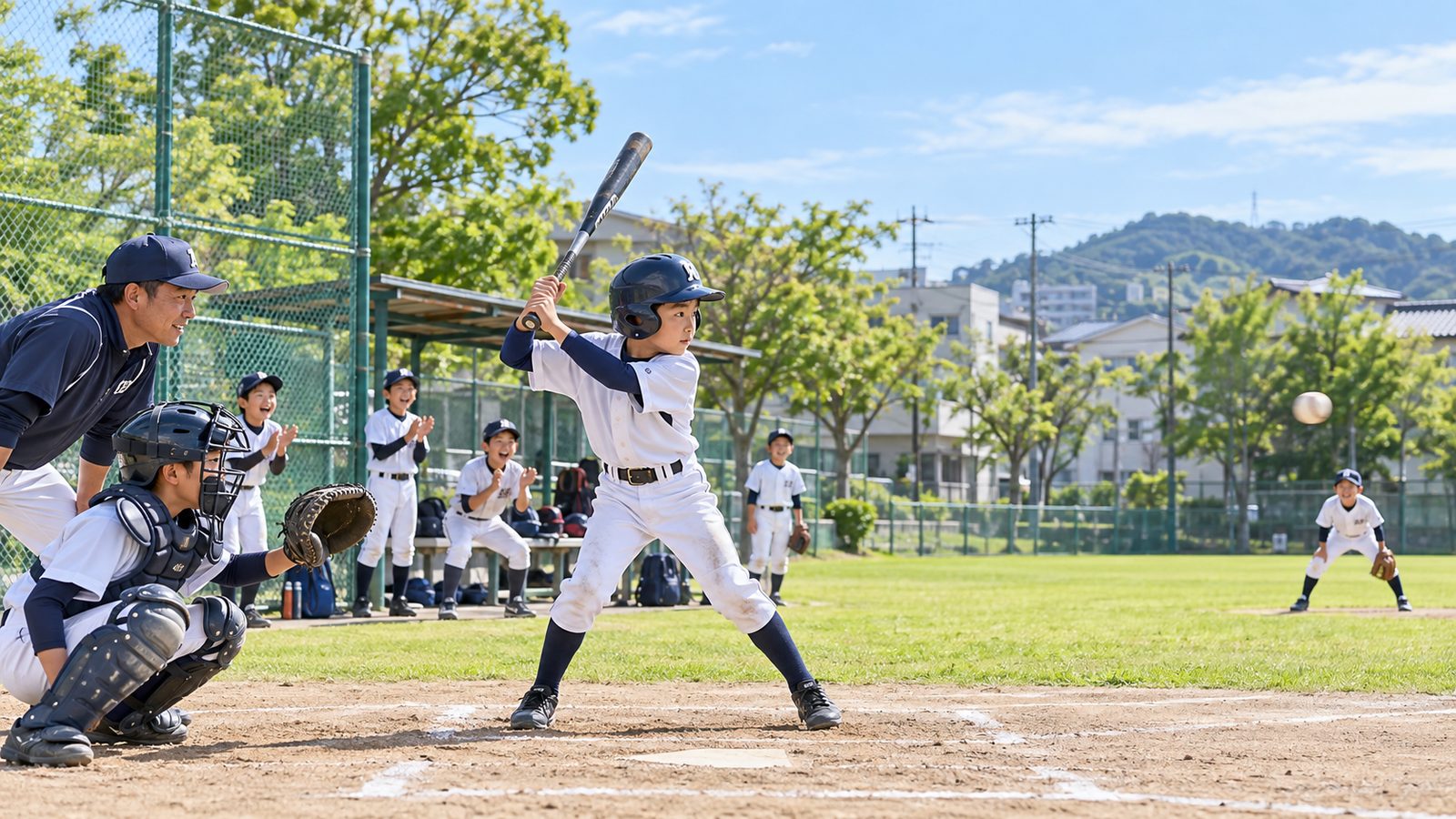 野球をする子どもたち